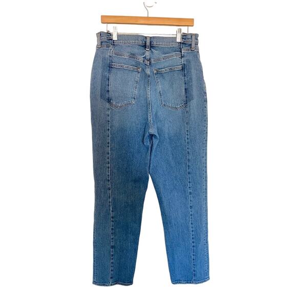 Abercrombie & Fitch Curve Love 90s Straight Ultra High Rise Medium Blue 32/14 - Picture 6 of 16